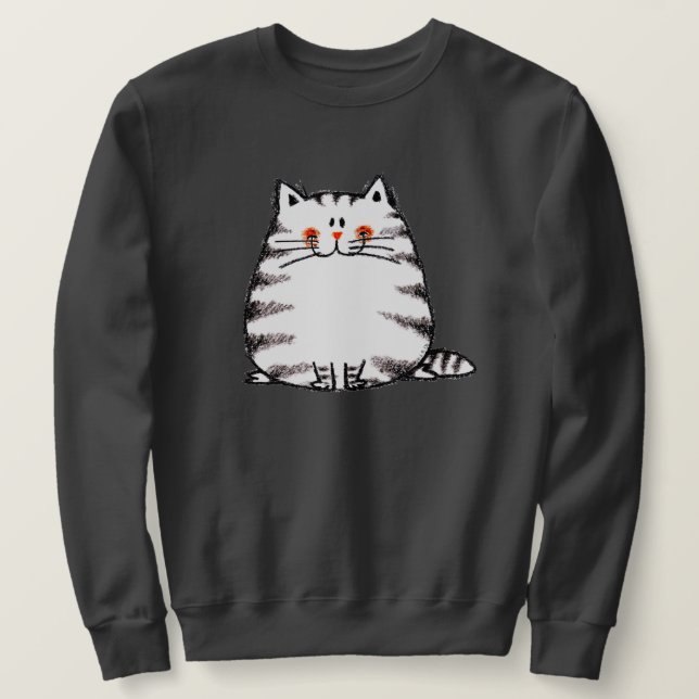 Sweatshirt Cute Tabby Cat - Kawaii kitty pour amoureux de les (Design devant)