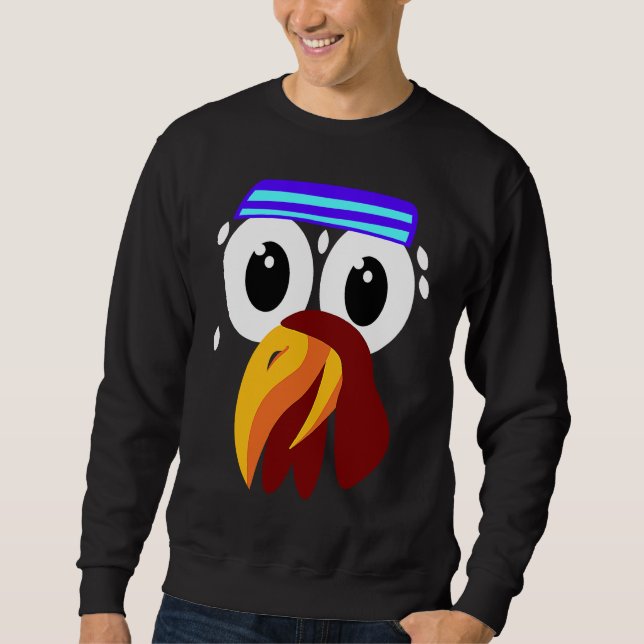 Sweatshirt Cute Turkey Face Running  Thanksgiving  Marathon (Devant)