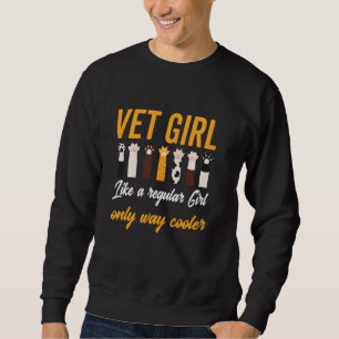 Sweatshirt Cute Vet Girl Paw Vétérinaire Technicien Et Vétéri