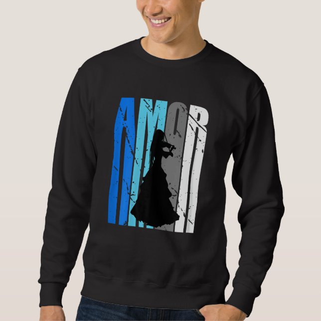 Sweatshirt Cute Violin Brown Amor Life Motivational Loves To  (Devant)