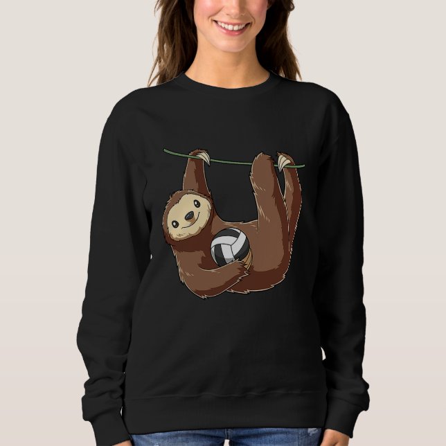 Sweatshirt Cute Volleyball Sloth (Devant)