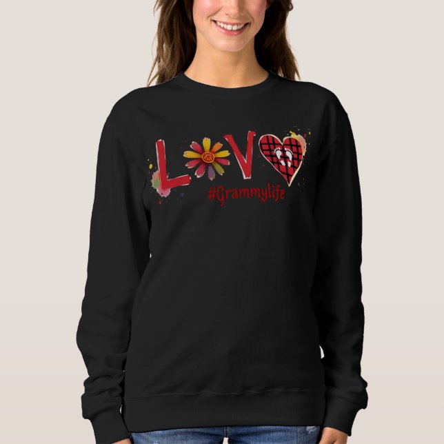 Sweatshirt Cute Wildflower Heart Love Grammy Life Happy Birth (Devant)