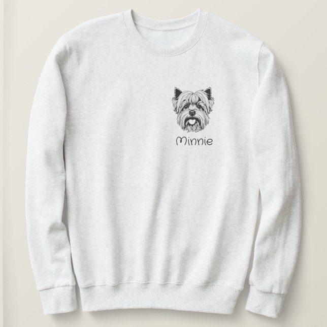 Sweatshirt Cute Yorkie personnalisée (Design devant)