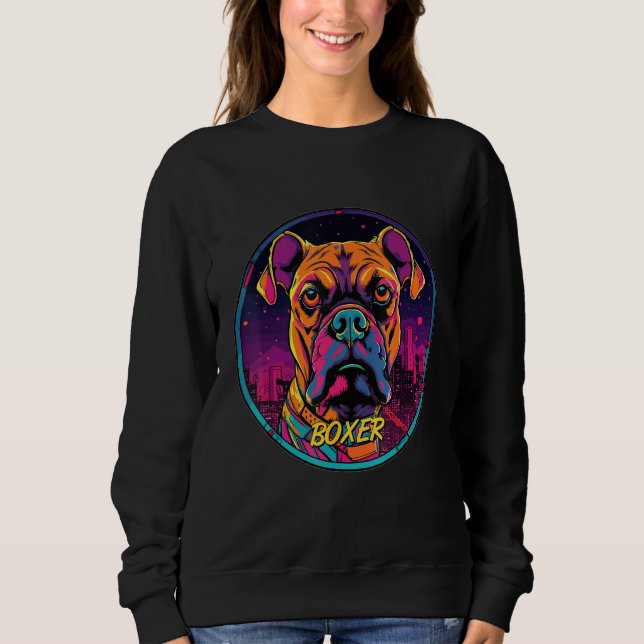 Sweatshirt Cyberpunk Boxer Futuristic Boxer Dog (Devant)