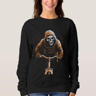Sweatshirt Cyclisme Crâne Grim Faucheuse Vélo Éffrayant Hallo