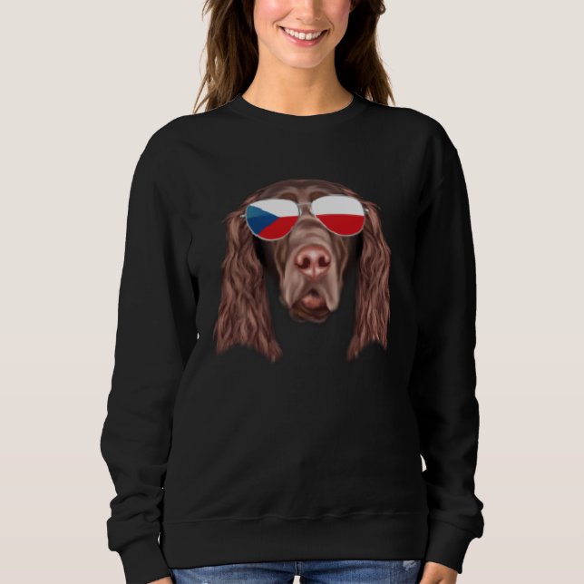 Sweatshirt Czech Flag Field Spaniel Dog Czech Republic Pocket (Devant)
