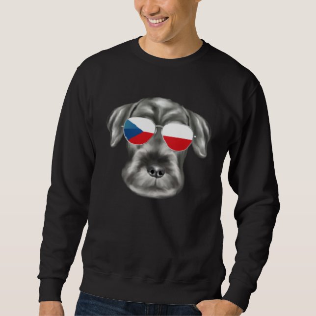 Sweatshirt Czech Flag Standard Schnauzer Dog Czech Republic P (Devant)