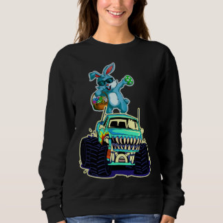 Sweatshirt Dabbing Bunny Happy Easter Monster Truck  Kids Boy