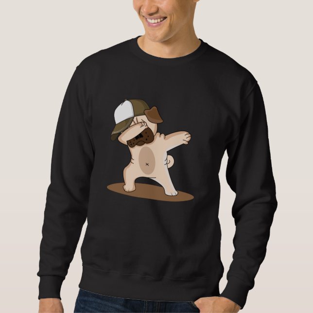 Sweatshirt Dabbing Chien Chiens Aimer Drôle Cool Enfants Idée (Devant)
