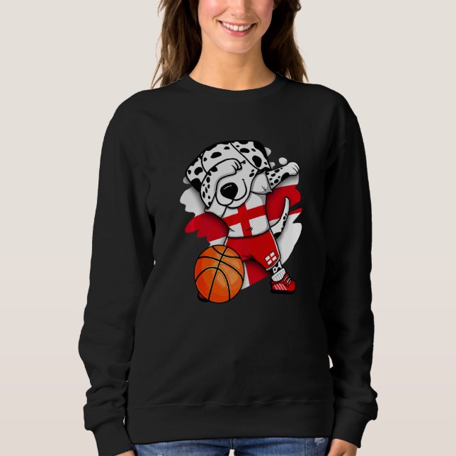 Sweatshirt Dabbing Dalmatie Angleterre Fans de basket-ball Je (Devant)