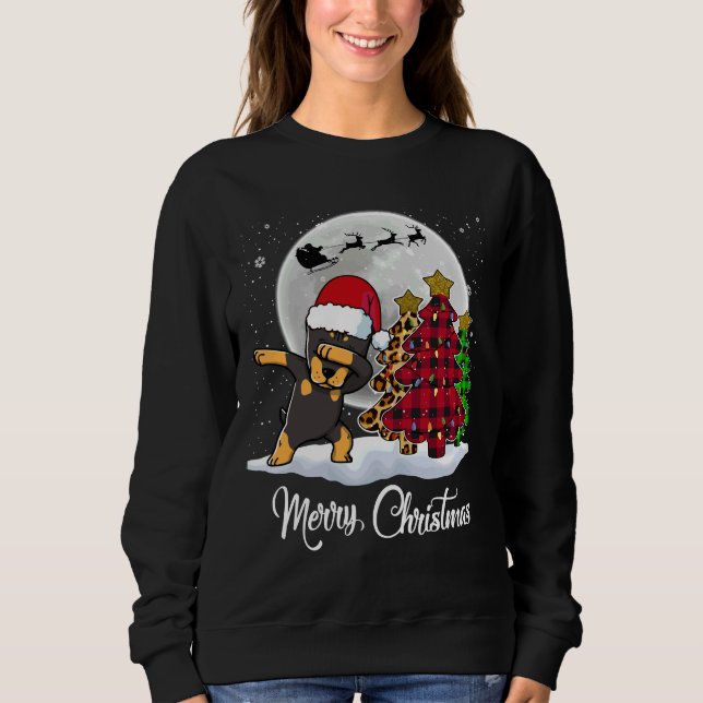 Sweatshirt Dabbing Doberman Dab Dog Tree Funny Xmas (Devant)