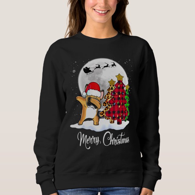 Sweatshirt Dabbing French Buldog Dab Chien Noël Arbre de Noël (Devant)