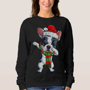 Sweatshirt Dabbing French Buldog Père Noël Christmas Kids Boy