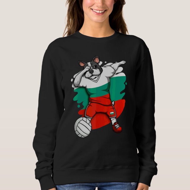 Sweatshirt Dabbing French Bulldog Bulgarie Volleyball Fan Jer (Devant)