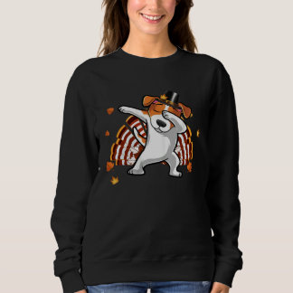Sweatshirt Dabbing Jack Russell Thanksgiving Day Dog Pilgrim 