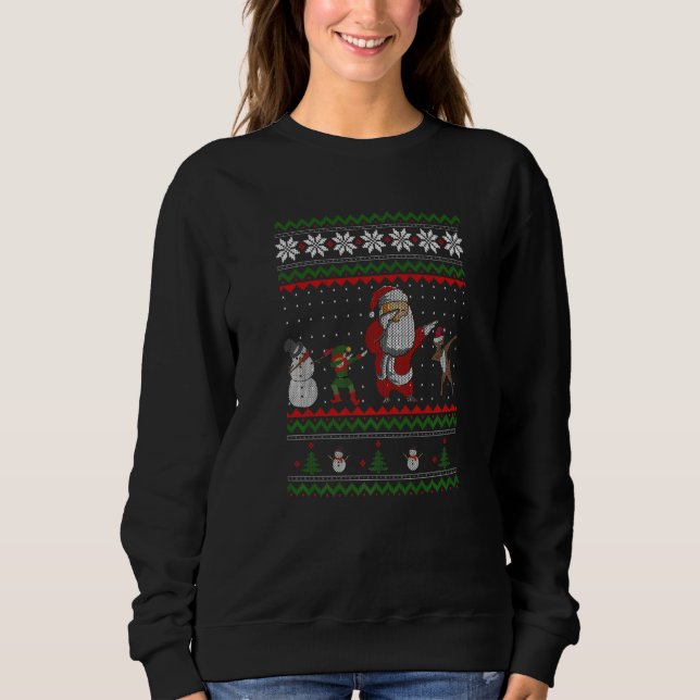 Sweatshirt Dabbing Santa Elf Reindeer Snowman  Ugly Christmas (Devant)
