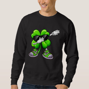 Sweatshirt Dabbing Shamrock St Patrick's Day Funny Boys Girls