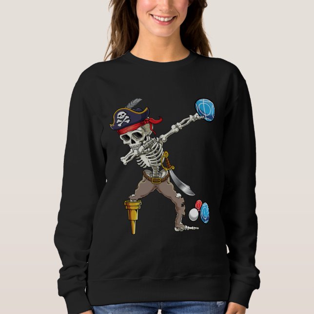 Sweatshirt Dabbing Skeleton Pirate Bocce Ball Boccie Hallowee (Devant)