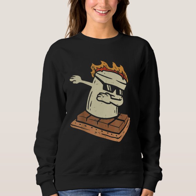 Sweatshirt Dabbing Smore Marshmallow Cute Dab Dance Camping C (Devant)