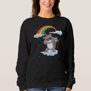 Sweatshirt Dabbing Trash Panda Rainbow Raccoonicorn Unicorn R