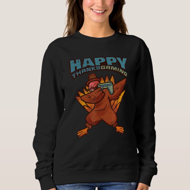 Sweatshirt Dabbing Turkey Thanksgiving (Devant)