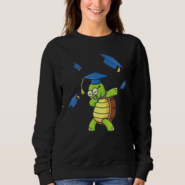 Sweatshirt Dabbing Turtle Graduation Student Graduated (Devant)