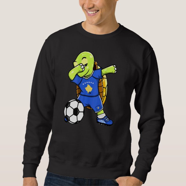 Sweatshirt Dabbing Turtle Kosovo Fans de football Jersey Koso (Devant)