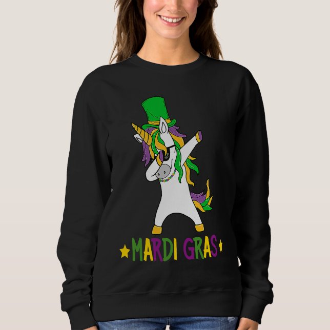 Sweatshirt Dabbing Unicorn Jester Mardi Gras New Orleans Carn (Devant)