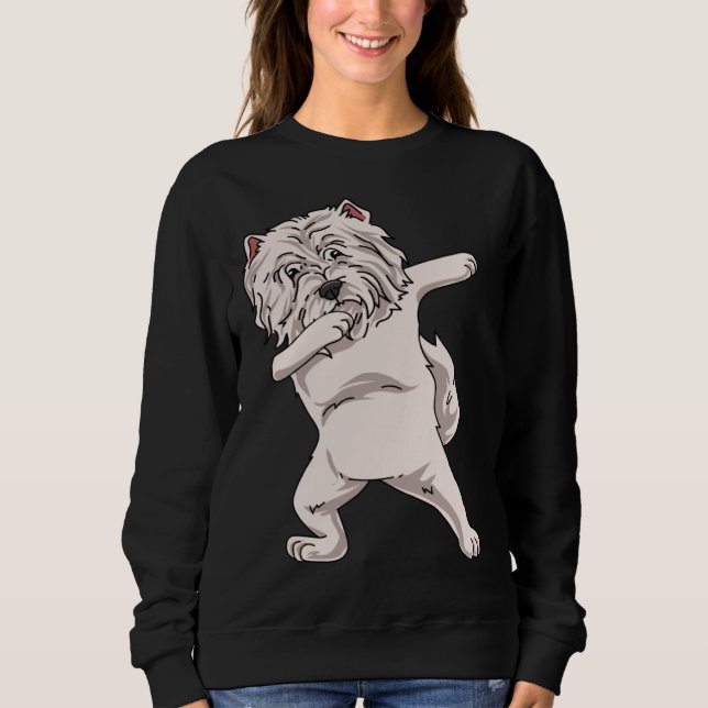 Sweatshirt Dabbing West Highland White Terrier (Devant)