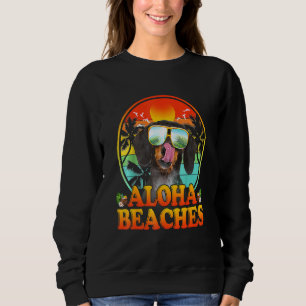Sweatshirt Dachshund Aloha Plages Hawaii Hawaii Vintage Do