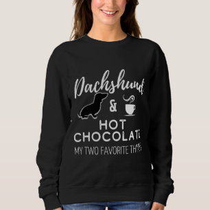 Sweatshirt Dachshund Amp Chocolat chaud imprimé noir
