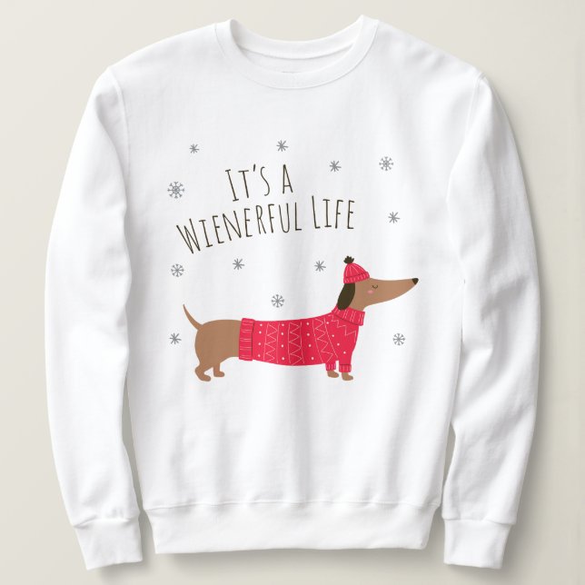 Sweatshirt Dachshund de Noël drôle (Design devant)