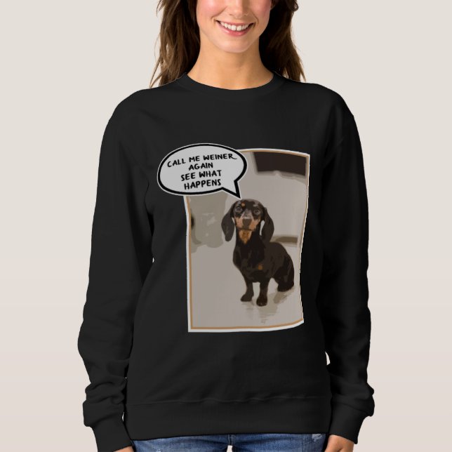 Sweatshirt Dachshund Dog Gangster Artistic (Devant)