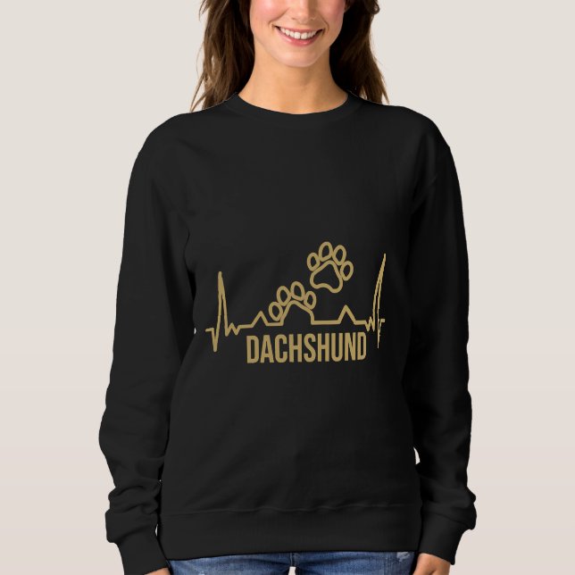 Sweatshirt Dachshund Dog Paw Prints (Devant)