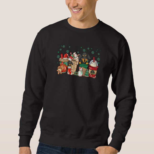 Sweatshirt Dachshund  Hot Cocoa Chocolate Coffee  Christmas (Devant)