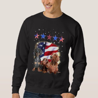 Sweatshirt Dachshund Joyeux Jour de l'Indépendance américaine