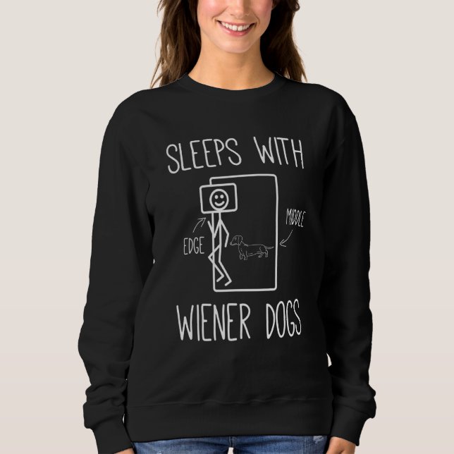Sweatshirt Dachshund Maman Femmes Dort Avec Des Chiens Plus É (Devant)
