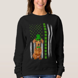 Sweatshirt Dachshund Saint Patrick Jour S Drapeau américain D
