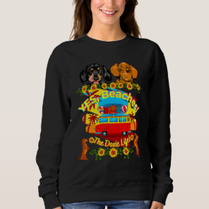 Sweatshirt Dachshund Wiener Dog Vintage Oui Plages 1