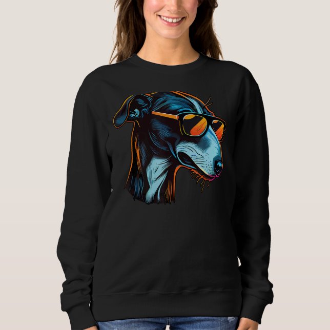 Sweatshirt Dad Mom Cool Dog Sunglasses  Greyhound (Devant)
