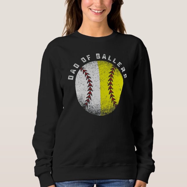 Sweatshirt Dad Of Ballers Baseball Softball  Father s Day (Devant)