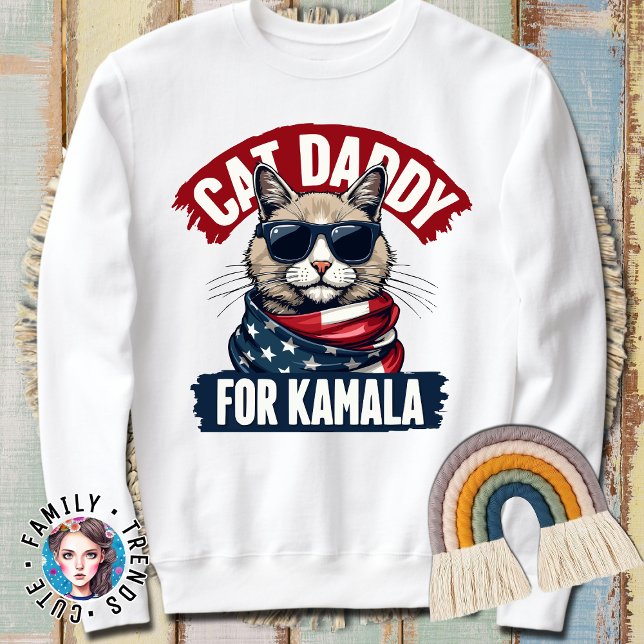 Sweatshirt Daddies de chats pour Kamala Drôle Chat Papa Vote  (Créateur téléchargé)