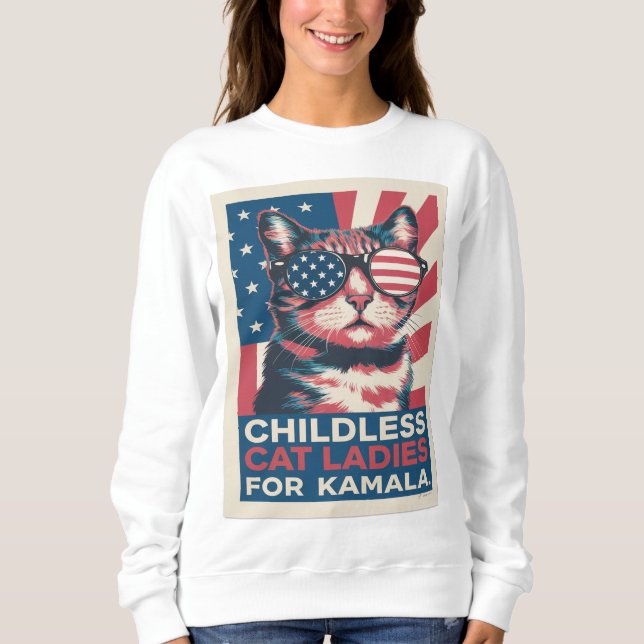 Sweatshirt Dames de chats sans enfants pour Kamala harris | 2 (Devant)