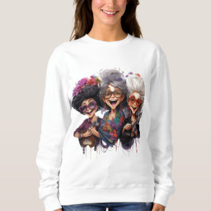 Sweatshirt Dames Granny Friends basic sweater