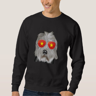 Sweatshirt Dandie Dinmont Terrier Chien Vietnam Lunettes de s