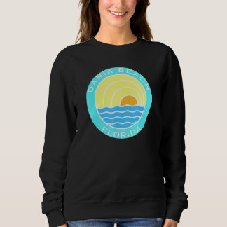 Sweatshirt Dania Beach Floride Retro Sunset
