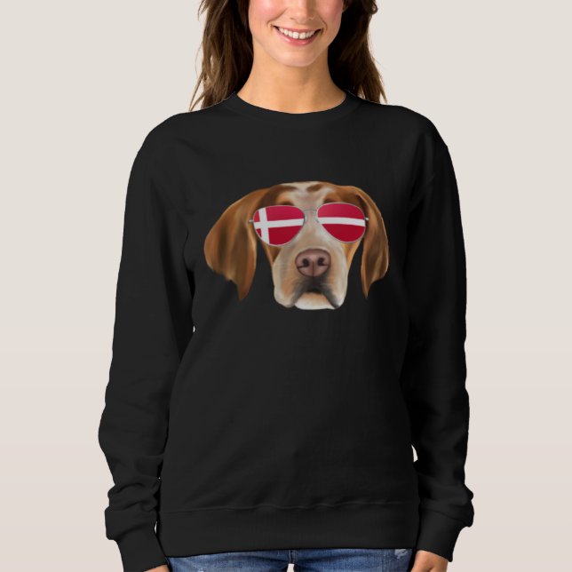 Sweatshirt Danish Flag Brittany Dog Denmark Pocket (Devant)