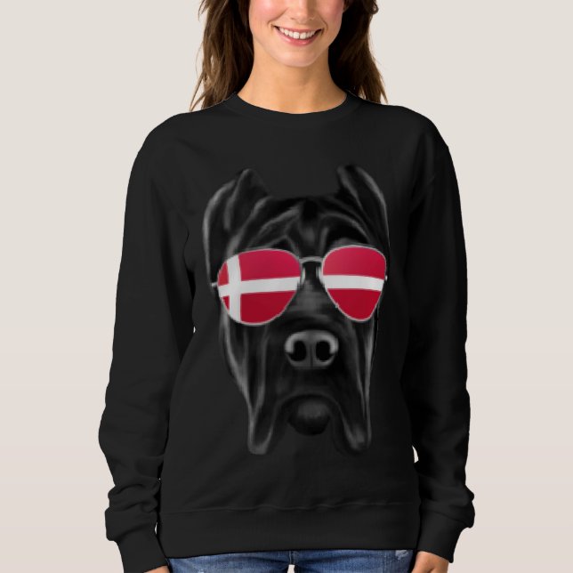 Sweatshirt Danish Flag Cane Corso Dog Denmark Pocket (Devant)