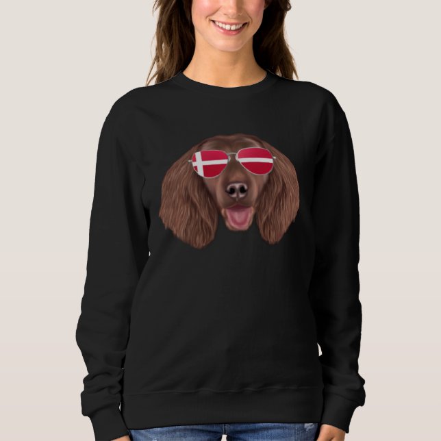 Sweatshirt Danish Flag Great Pyrenee Dog Denmark Pocket (Devant)