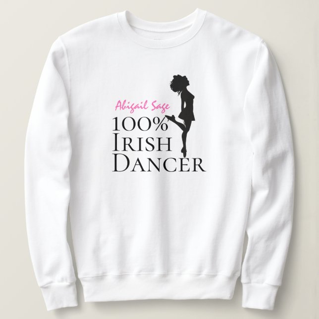 Sweatshirt Danse 100% Irlandaise Danseuse Dur Chaussure (Design devant)